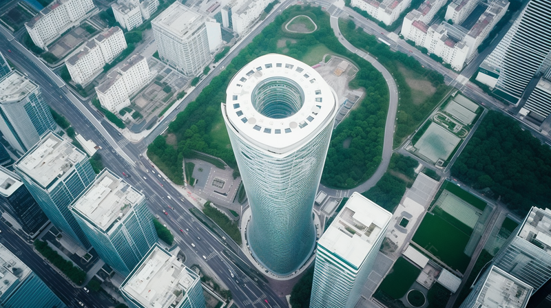 航拍城市建筑高楼大厦商圈金融高楼纳米科,高清,摄影图,摄影图片,图片大全,摄影图免费下载
